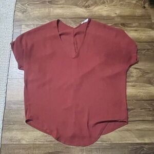 Women's V-Neck Top - Red